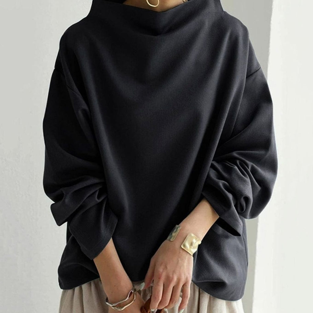 Women's High-Neck Sweater – Relaxed Oversized Fit, alternative view