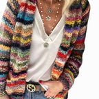 Women's Multicolor Striped Cardigan – Open Front, alternative view