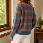 Women's Plaid Cardigan – Collared, Button Front – view 2