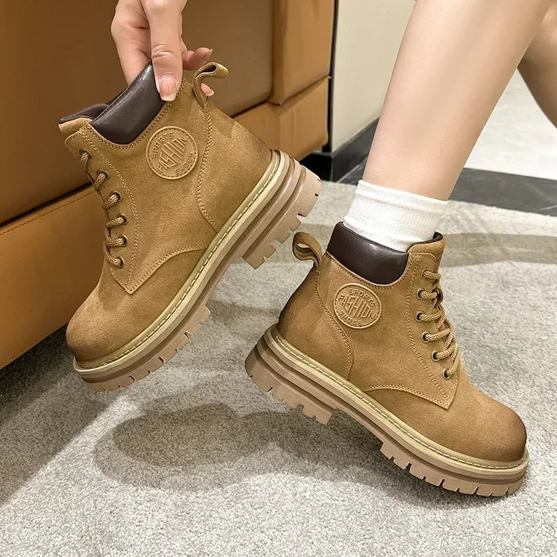 Women's Lace-Up Ankle Boots – Padded Contrast Collar – view 6