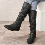 Women's Riding Boots – Knee High, Slouchy, Buckle – view 8