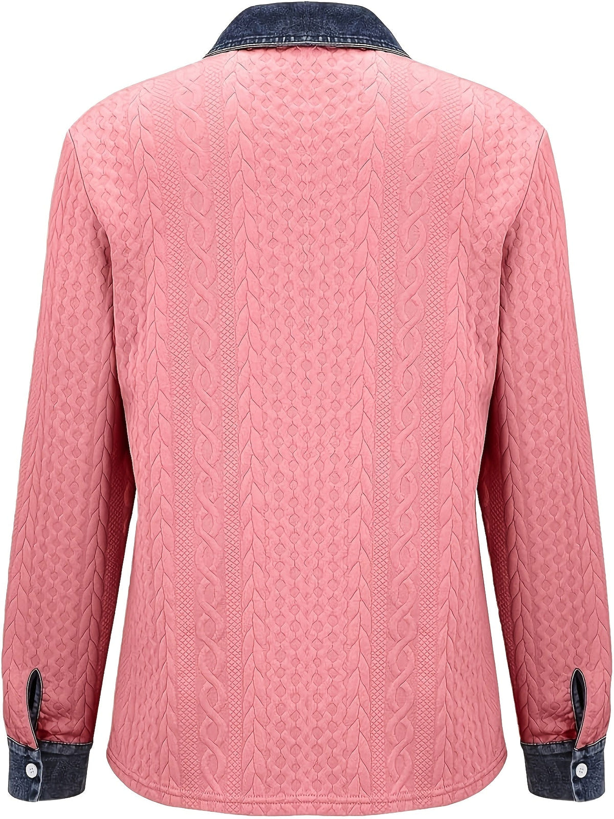Women's Button-Up Shirt – Textured, Contrast Trim – view 3