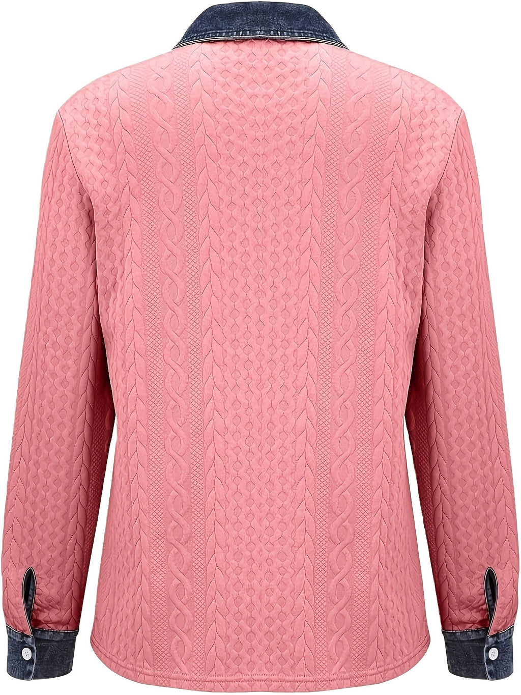 Women's Button-Up Shirt – Textured, Contrast Trim – view 3