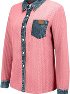 Women's Button-Up Shirt – Textured, Contrast Trim – view 4