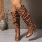 Women's Tall Boots – Slouchy, Buckle, Block Heel – view 4