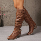 Women's Tall Boots – Slouchy, Buckle, Block Heel – view 6