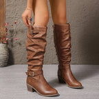 Women's Tall Boots – Slouchy, Buckle, Block Heel – view 8