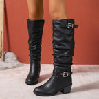 Women's Tall Boots – Slouchy, Buckle, Block Heel – view 10