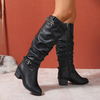 Women's Tall Boots – Slouchy, Buckle, Block Heel – view 11