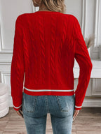 Women's Cable Knit Cardigan – Gold-Tone Buttons – view 15