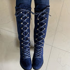 Women's Tall Lace-Up Boots – Block Heel – view 7