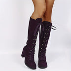 Women's Tall Lace-Up Boots – Block Heel – view 9