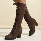 Women's Tall Lace-Up Boots – Block Heel – view 11