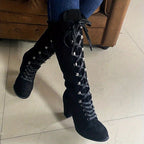 Women's Tall Lace-Up Boots – Block Heel – view 14