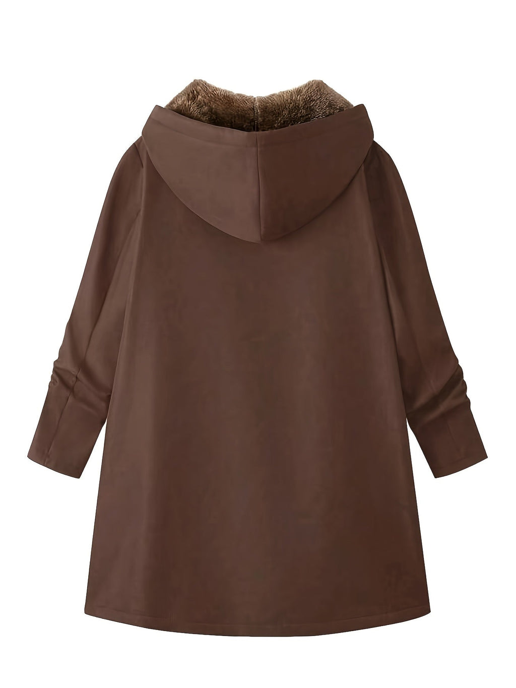 Women's Hooded Winter Coat – Plush Lined, Longline – view 9