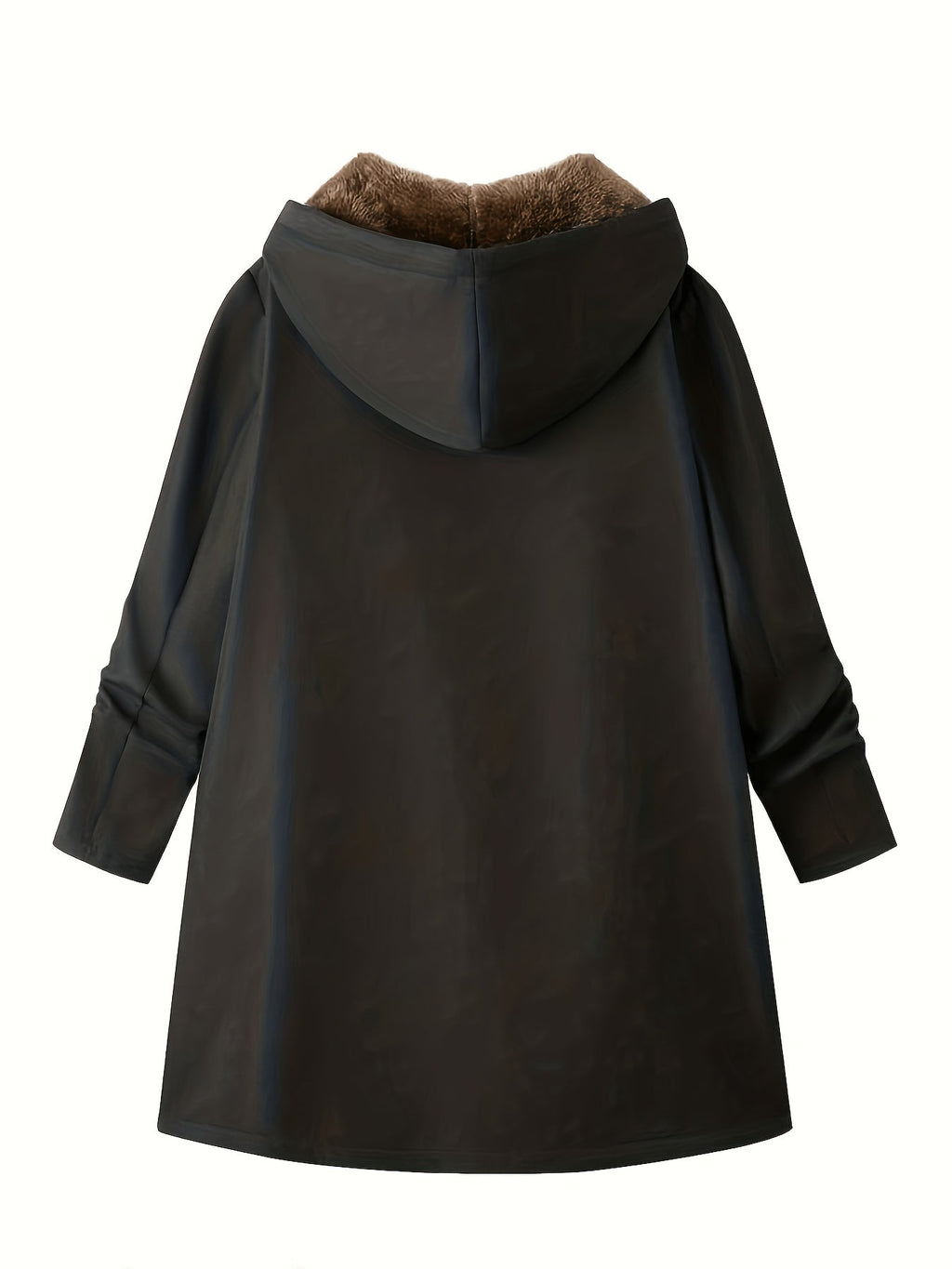 Women's Hooded Winter Coat – Plush Lined, Longline – view 15