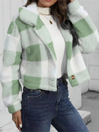 Women's Cropped Plaid Jacket – Button Front – view 8