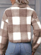 Women's Cropped Plaid Jacket – Button Front – view 11