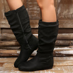 Women's Mid-Calf Boots – Slouchy, Side Zip – view 2