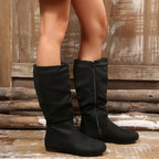 Women's Mid-Calf Boots – Slouchy, Side Zip – view 5