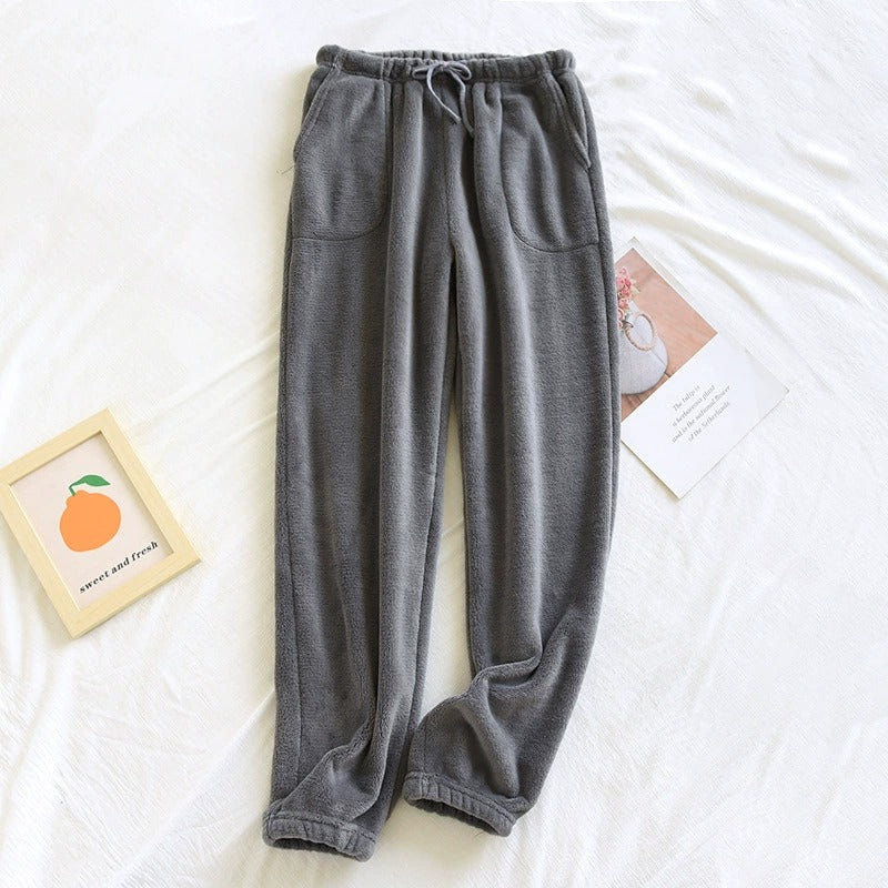 Women's Brushed Plush Pajama Pants – Charcoal in Gray