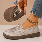 Women's Floral Embroidered Loafers – Pearl-Style Bow, alternative view