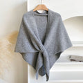 Women's Tie Front Shawl Wrap – Heather Gray