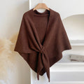 Women's Tie Front Shawl Wrap – Brown