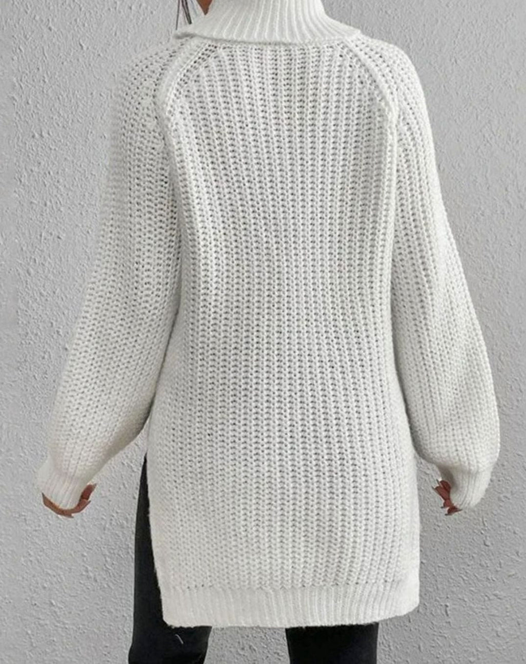 Women's Fitted Ribbed Turtleneck Sweater – Long Sleeves, alternative view
