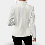 Women's Cable-Knit Blazer – Geometric Texture and Buttons, alternative view