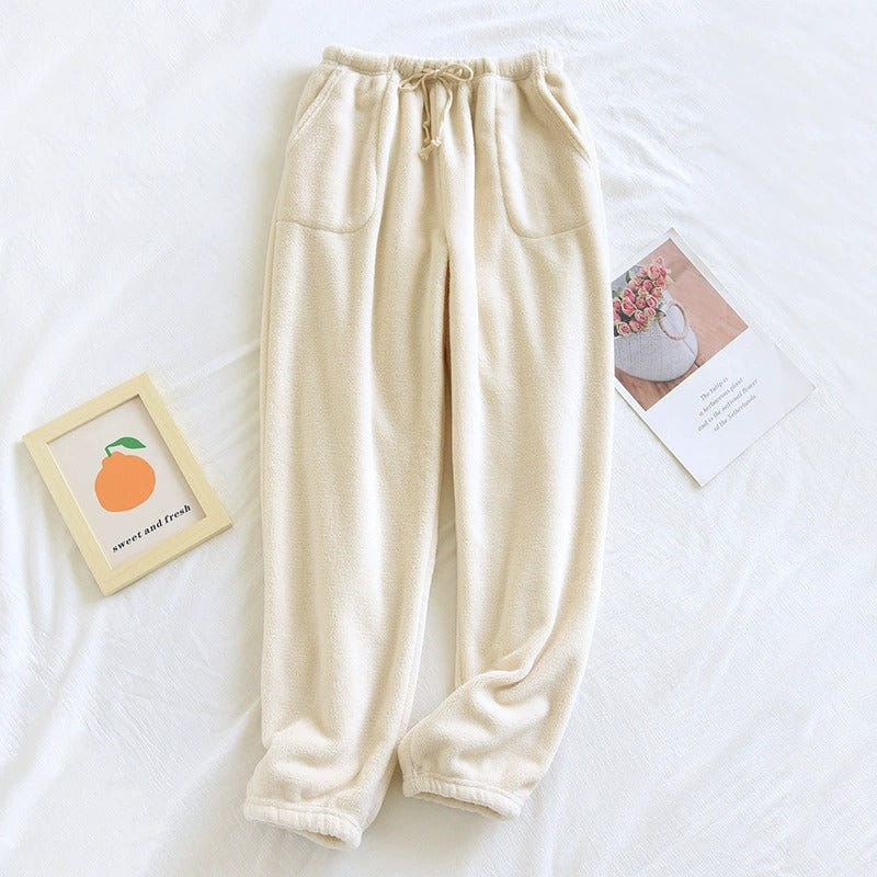 Women's Brushed Plush Pajama Pants – Cream