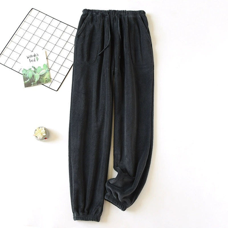 Women's Brushed Plush Pajama Pants – Black