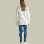 Women's Ribbed Turtleneck Sweater – Relaxed Boxy Fit, alternative view