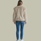 Women's Ribbed Turtleneck Sweater – Relaxed Boxy Fit, alternative view