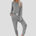 Women's Sweatsuit Set – Sweatshirt and Joggers, Drawstring Waist in Gray