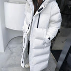 Women's Hooded Puffer Jacket – Quilted Panels, alternative view